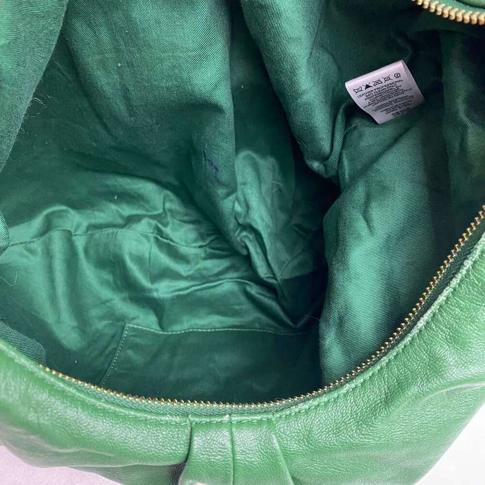 Anthropologie Women's Green Lambskin Leather Hobo - Picture 4 of 13